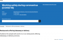 Working safely during coronavirus (COVID-19): Restaurants offering takeaway or delivery